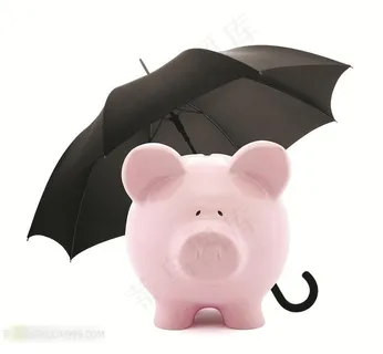 金钱储蓄系列 - 可爱的小猪钱罐和雨伞