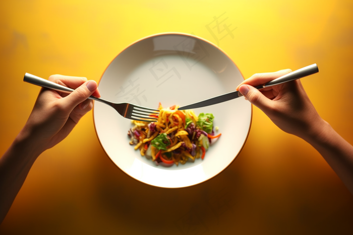 光盘行动不浪费粮食摄影图