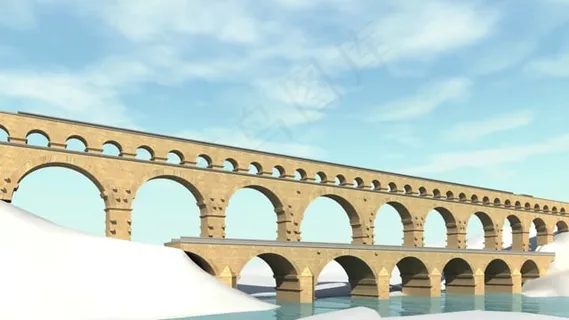 池塘杜加德, 法国, 渡槽, 艺术, 文化, 建造, 光