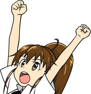 欢呼女孩线条画素材