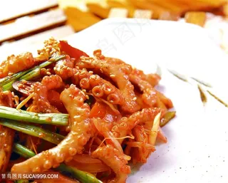 近景特写鱿鱼美味