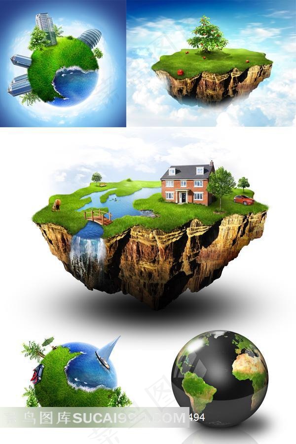 漂亮的地球村高清图片素材