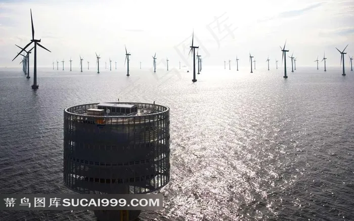 海上风力发电风车图片
