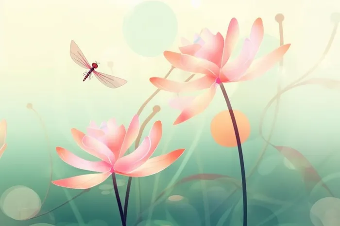 清新风格荷花花瓣简约背景(1344x896)