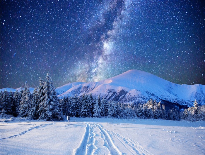 高清星空雪景
