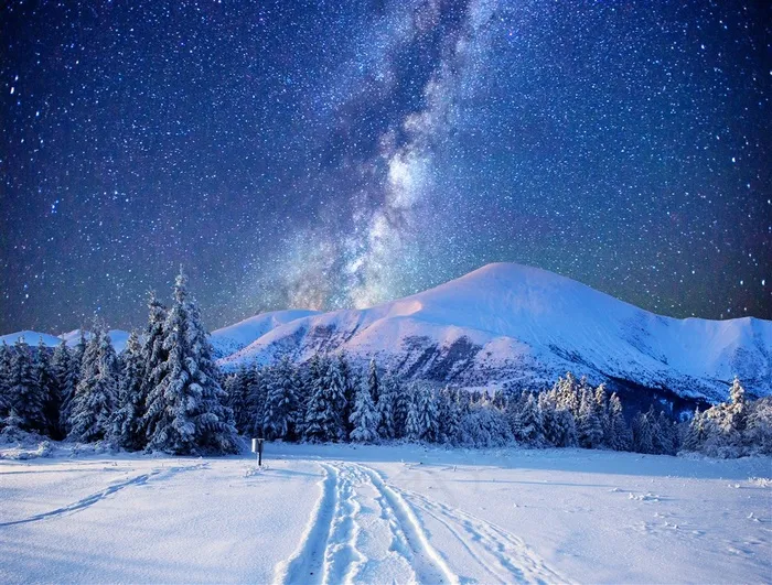 高清星空雪景