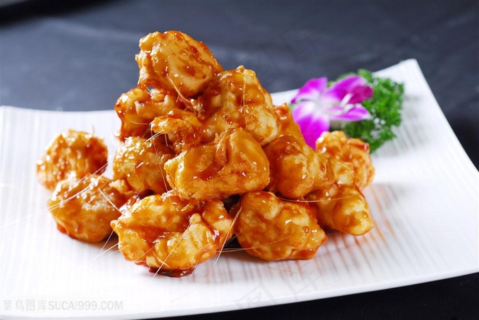 江湖拔丝香蕉中华美食摄影图