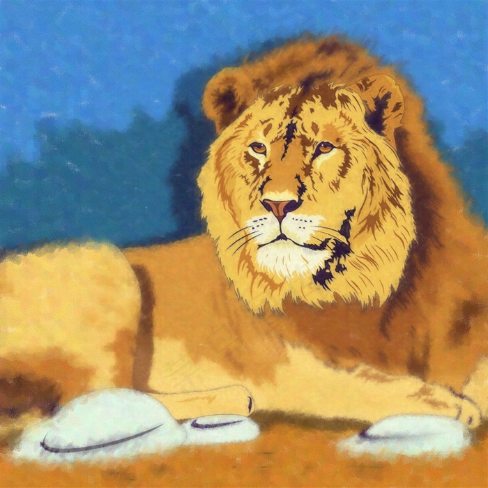 手绘雄狮高清素材