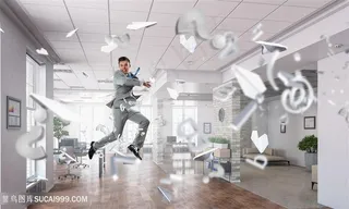 创意夸张商务人士