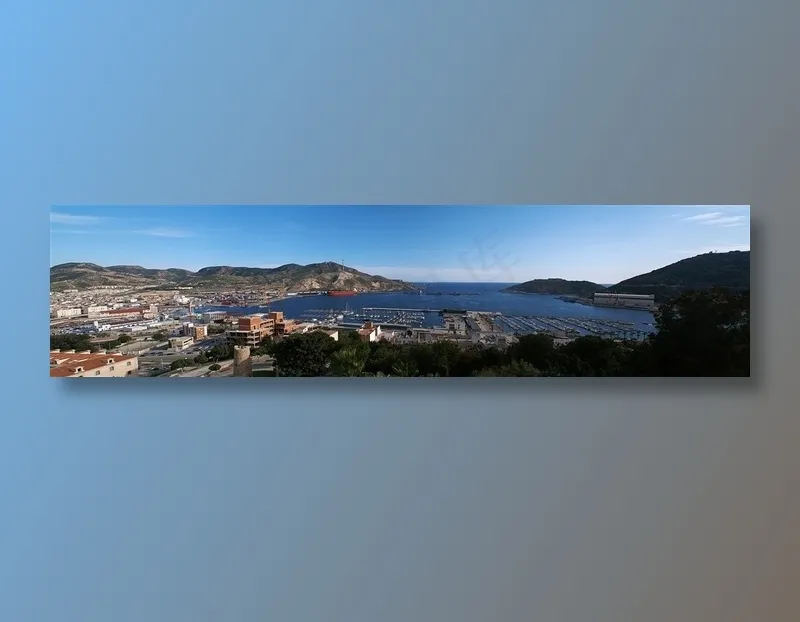 海边小镇全景图