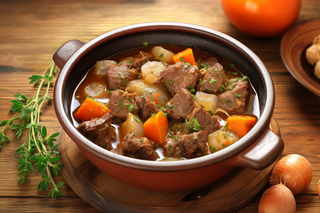 美味的萝卜牛腩煲食物摄影图