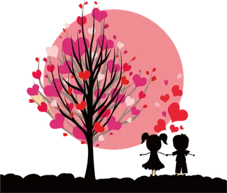 月下卡通情人节