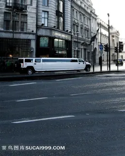 街道加长汽车摄影背景图片