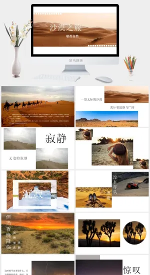 敬畏自然沙漠之旅活动总结汇报PPT模板预览图