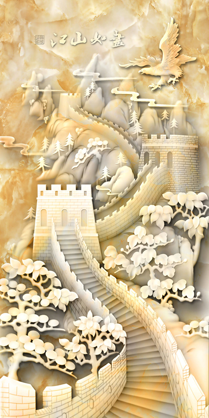 雕塑玉雕背景风景