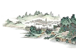 山水画素材中国风水墨画素材元素中国画