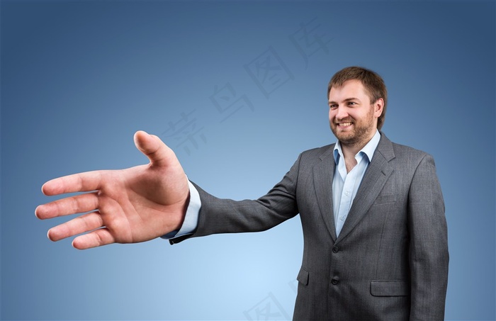 准备握手的个性男士