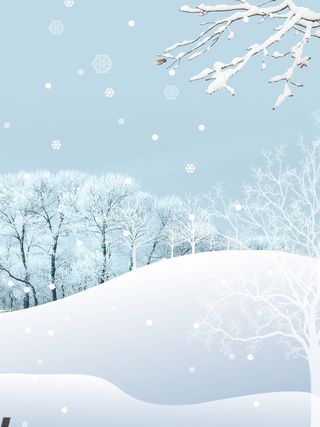 唯美小清新雪花冬天背景素材