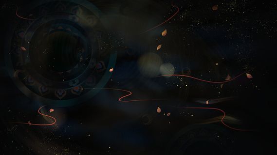 国潮中国风复古敦煌岩彩山水祥云插画烫金肌理背景PSD设计素材