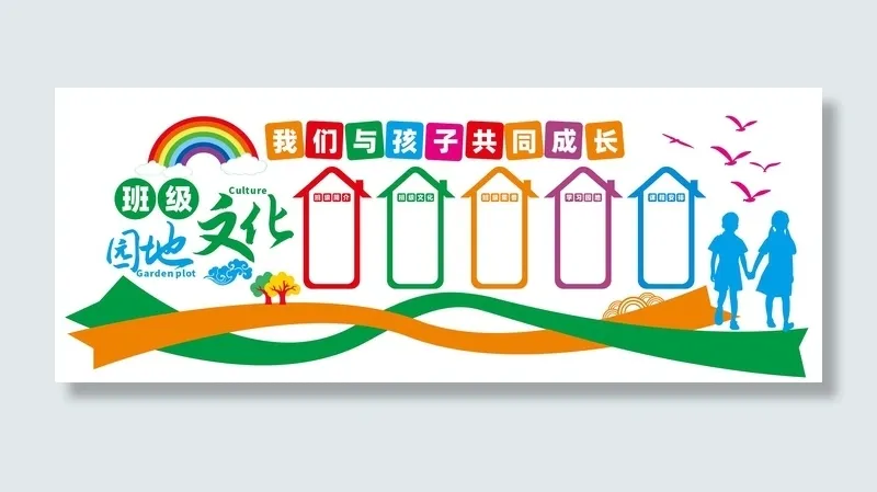 幼儿园班级文化墙cdr矢量模版下载