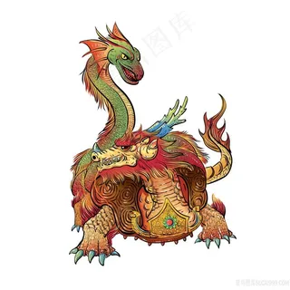 手绘漫画风玄武图片