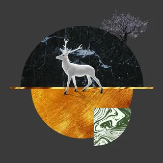 现代白鹿卷圈装饰