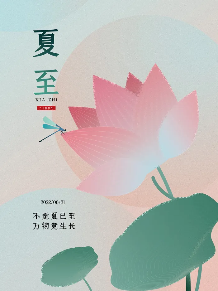 二十四节气夏至节气简约海报