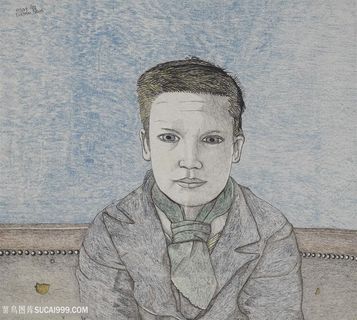 弗洛伊德手绘男孩艺术装饰画