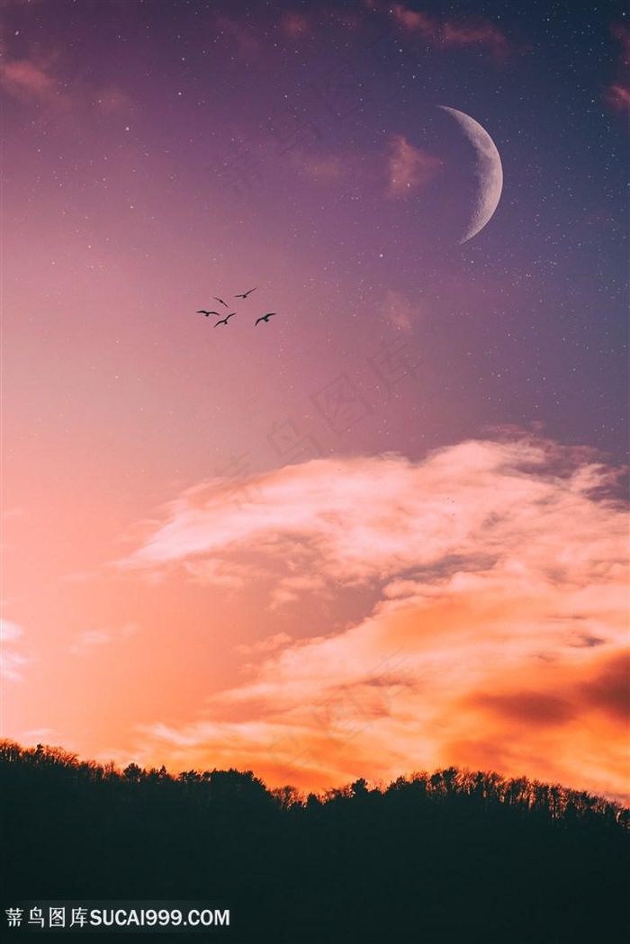 唯美晚霞天空