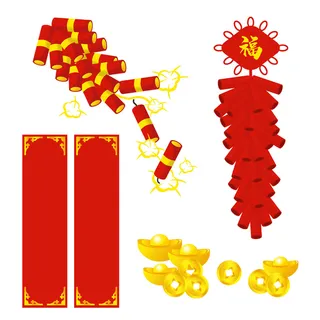 焰火对联灯笼装饰新年