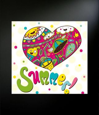 可爱心形矢量图案