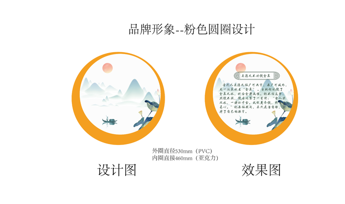 品牌形象--粉色圆圈设计PVC温馨提示文化墙