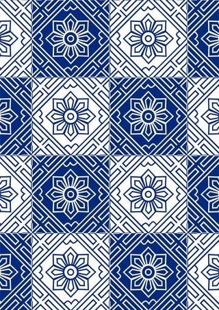 地板瓷砖 几何花朵