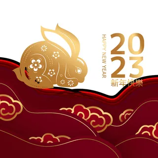2023年兔年红色灯背景