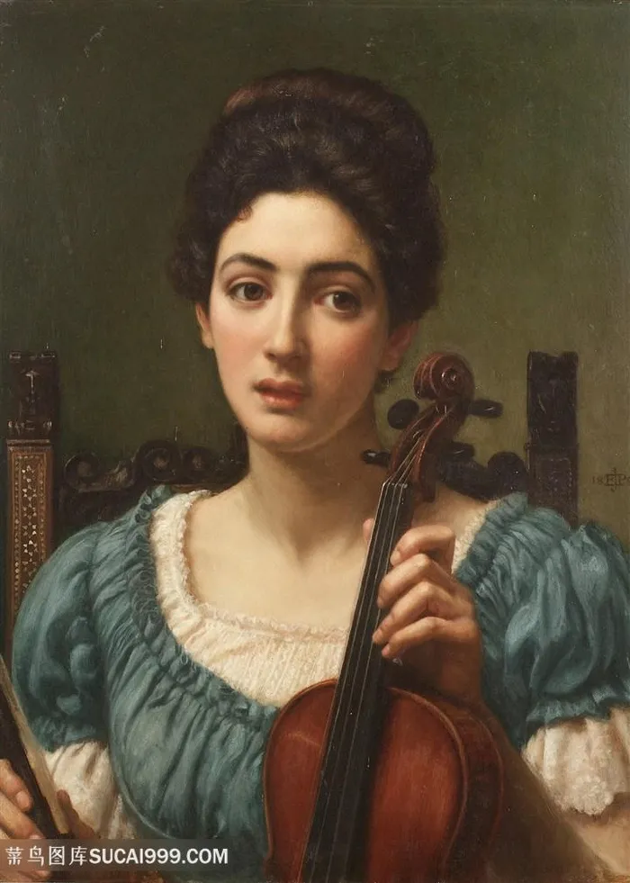 弗雷德里克 · 莱顿吉他美女装饰画