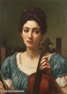 弗雷德里克 · 莱顿吉他美女装饰画 弗雷德里克 · 莱顿吉他美女装饰画