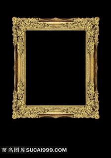 单页背景金色油画框