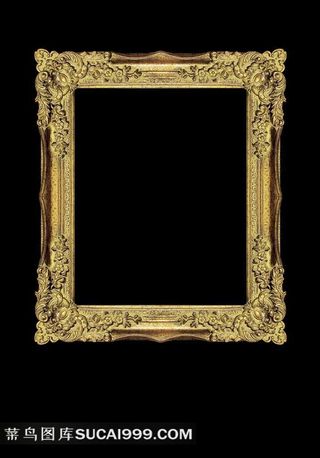 单页背景金色油画框