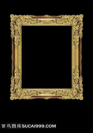 单页背景金色油画框