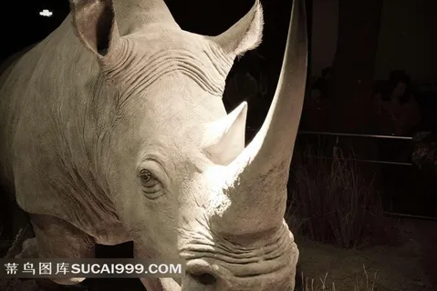 天津自然博物馆内景-犀牛标本照片