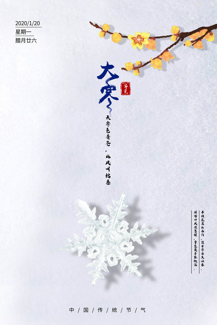 24二十四节气传统节日大寒宣传活动海报插画合集psd设计素材模板psd模版下载