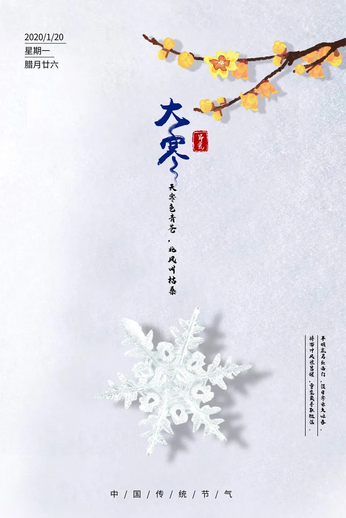 24二十四节气传统节日大寒宣传活动海报插画合集psd设计素材模板psd模版下载
