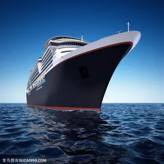 正在海上行驶的高清黑色游轮前图片素材 正在海上行驶的高清黑色游轮前图片素材