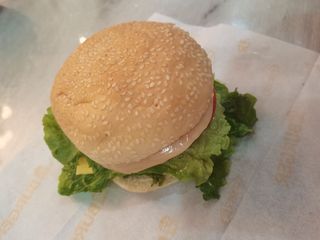 时蔬番茄生菜沙拉芝士奶酪鳕鱼堡菜品菜谱实拍图片