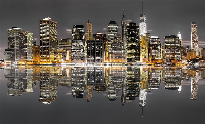 高楼大厦水上城市