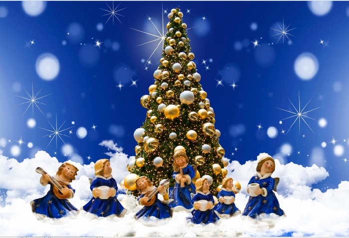 圣诞节雪花风景装饰背景墙