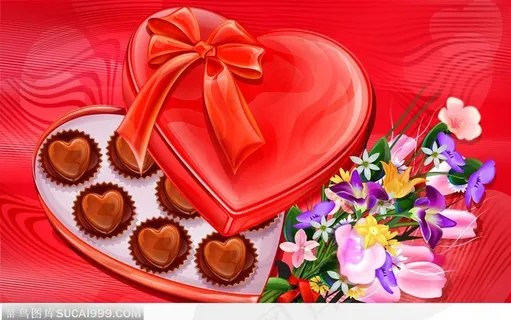 情人节的巧克力和鲜花