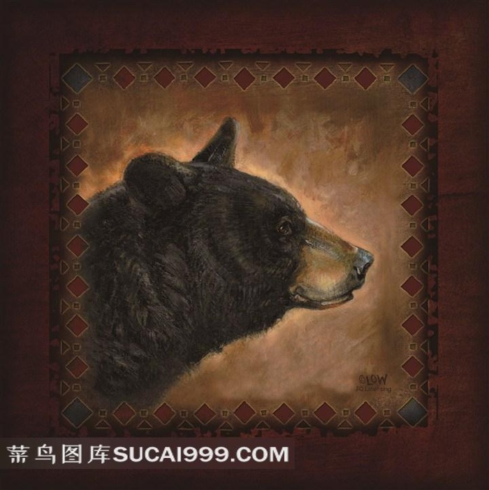 高清版画手绘狗熊