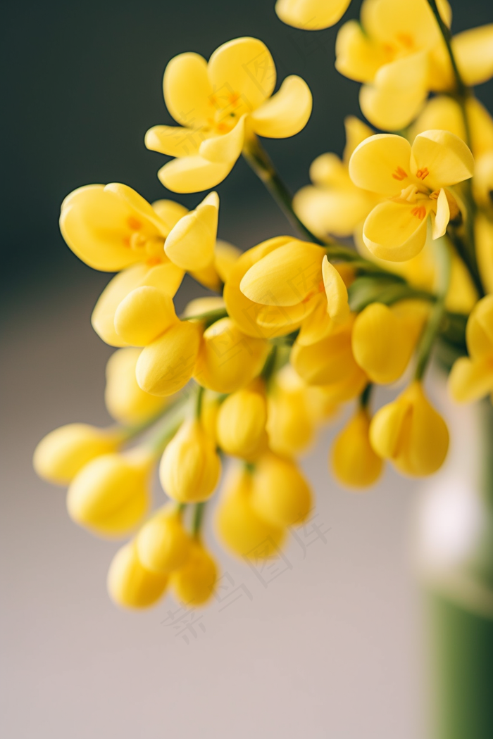 黄色小花鲜花摄影图