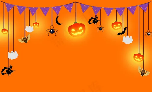 万圣节卡通元素背景图片